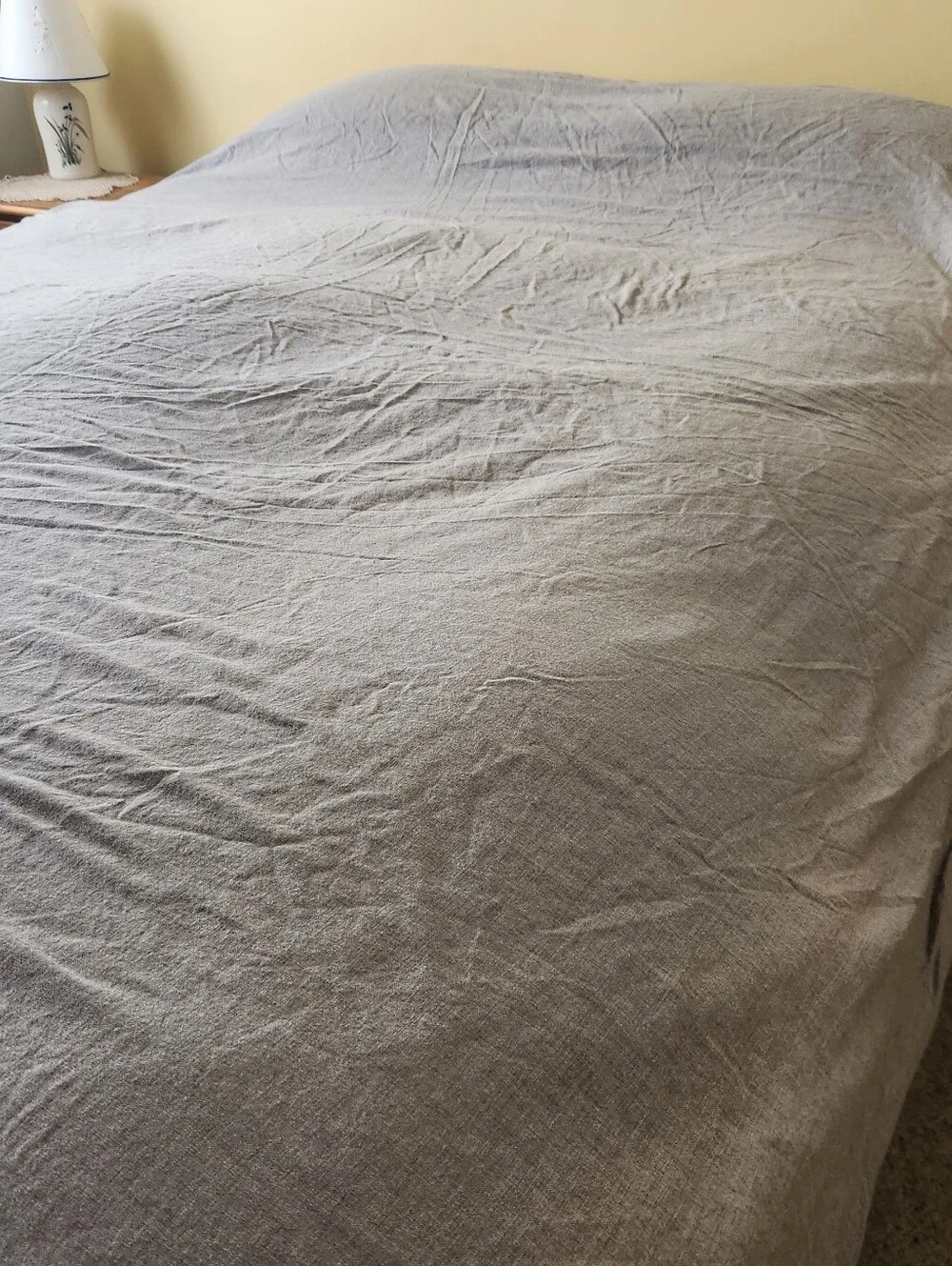 WAMSUTTA Duvet Cover Queen Gray Cotton Cashmere Home Bedding Reversible